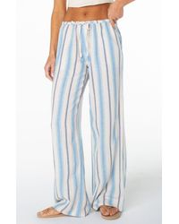 Roxy - Iyla 2 Stripe Wide Leg Drawstring Pants - Lyst