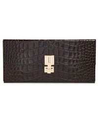 Tom Ford - Croc Embossed Patent Leather East/West Box Clutch - Lyst