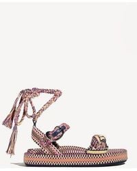 Amambaih - Carolina Braided Lace Up Platform Sandal - Lyst