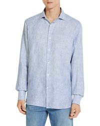 ZEGNA - Stripe Oasi Linen Button-up Shirt - Lyst