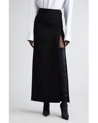 Balenciaga - Slit Tailored Stretch Wool Midi Skirt - Lyst