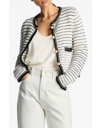 St. John - Stripe Eyelash Chenille Sweater Jacket - Lyst
