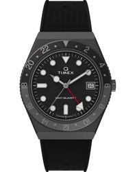 Timex - Q Gmt Synthetic Rubber Strap Watch, 38Mm - Lyst