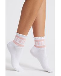 Stems - Stripe Lettuce Edge Quarter Socks - Lyst
