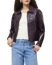 French Connection - Kayleigh Faux Leather Bomber Jacket - Lyst