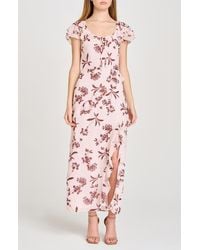 Wayf - Violetta Floral Ruffle Sleeve Dress - Lyst