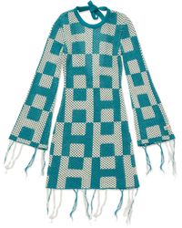 Honor The Gift - Long Sleeve Openwork Mini Sweater Dress - Lyst
