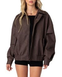 Edikted - Mori Oversize Faux Leather Jacket - Lyst