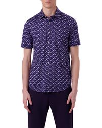 Bugatchi - Ooohcotton® Miles Floral Short Sleeve Button-up Shirt - Lyst