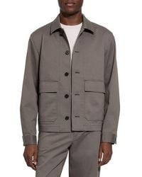 Theory - Moonsoft Cotton Twill Button-Up Shirt Jacket - Lyst