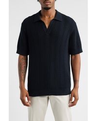Open Edit - Short Sleeve Polo Sweater - Lyst