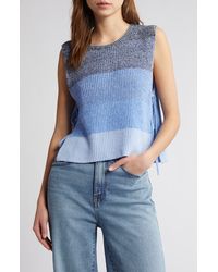 Rag & Bone - Kati Stripe Side Tie Sleeveless Cotton Blend Sweater - Lyst