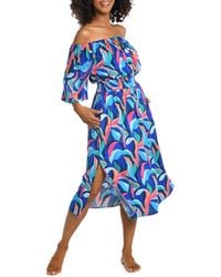 La Blanca - Painted Off The Shoulder Cover-up Dress - Lyst