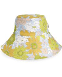 Zimmermann - Floral Print Long Brim Cotton Bucket Hat - Lyst