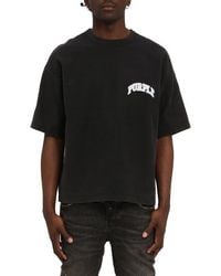 Purple Brand - Heavyweight Textured Cotton Jersey Graphic T-Shirt - Lyst