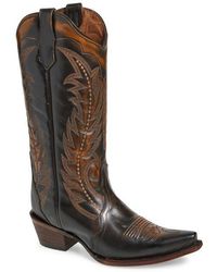 Circle - Contrast Embroidery Tall Western Boot - Lyst