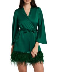 Rya Collection - Swan Charmeuse & Ostrich Feather Wrap - Lyst
