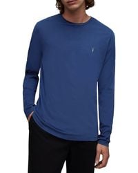 AllSaints - Brace Long Sleeve Crewneck Organic Cotton T-shirt - Lyst