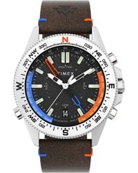 Timex - Expedition North® Tide-temp-compass Leather Strap Watch - Lyst