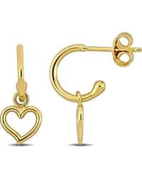 Julianna B - Star/Heart Drop Hoop Earrings 14K - Lyst