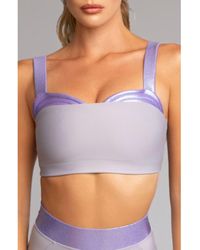 Heroine Sport - Lina Metallic Trim Longline Sports Bra - Lyst