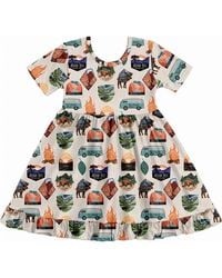Fletch - Tiny Traveler Shortsleeve Twirl Dress - Lyst