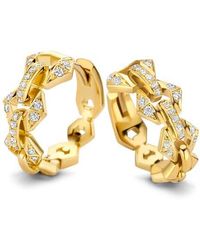 DRIES CRIEL - Flowe Pavé Diamond Hoop Earrings - Lyst