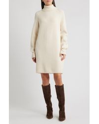 BOSS - Foclore Long Sleeve Virgin Wool & Cashmere Turtleneck Sweater Dress - Lyst