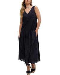 Raffya - Squire All Over Cut Work Drop Waist Midi Dress - Lyst