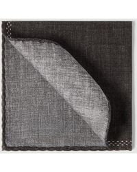 Brunello Cucinelli - Silk Pocket Square With Printed Logo - Lyst