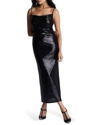 Kenneth Cole - Sequin Cowl Neck Midi Slipdress - Lyst