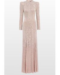 Jenny Packham - Rory Embellished Mock-Neck Maxi Dress - Lyst