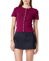 Endless Rose - Scallop Accent Button Front Knit Top - Lyst