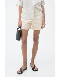 Mango - High Waist Cotton Shorts - Lyst