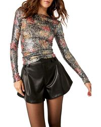 Free People - Gold Rush Sequin Top - Lyst