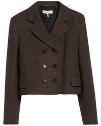 Chloé - Double Breasted Wool Crop Jacket - Lyst