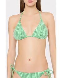 MILLY - Chevron Triangle Bikini Top - Lyst