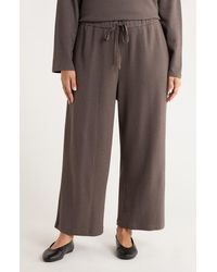 Eileen Fisher - Organic Cotton Blend Ankle Wide Leg Drawstring Pants - Lyst