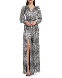 Dress the Population - Cia Metallic Long Sleeve Dress - Lyst