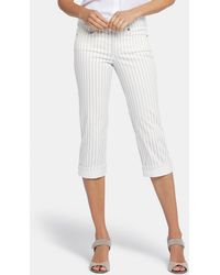 NYDJ - Marilyn Stripe Cuffed Straight Leg Capri Jeans - Lyst