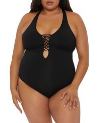 Becca - Lace-up One-piece Swimsuit - Lyst