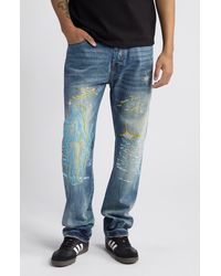 BBCICECREAM - Starcrossed Embroidered Straight Leg Jeans - Lyst