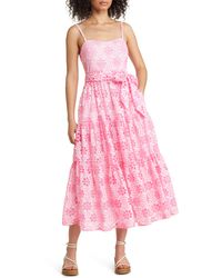 Lilly Pulitzer - Edith Embroidered Eyelet Cotton Fit & Flare Dress - Lyst