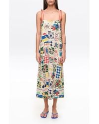 Bimba Y Lola - Patchwork Ruched Strappy Midi Dress - Lyst
