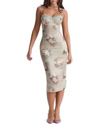 House Of Cb - Floral Lace Trim Underwire Cocktail Dress - Lyst