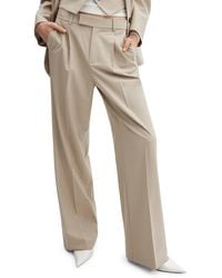 Mango - Pleat Front Wide Leg Suit Pants - Lyst