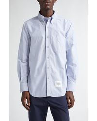 Thom Browne - Straight Fit Cotton Oxford Button-Down Shirt - Lyst