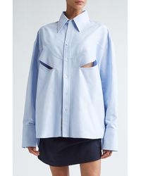 Commission - Rider High-low Hem Cotton Button-up Shirt - Lyst