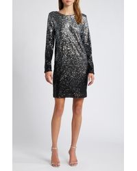 Chelsea28 - Long Sleeve Sequin Cocktail Minidress - Lyst