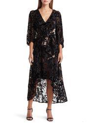 Eliza J - Floral Puff Sleeve High Low Cocktail Dress - Lyst